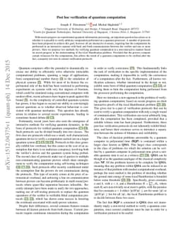 Post hoc verification of quantum computation