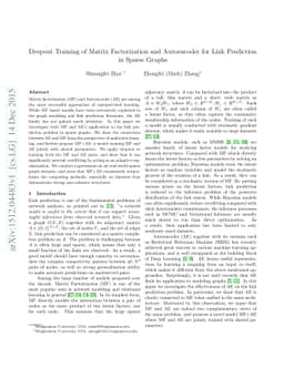 Dropout Training of Matrix Factorization and Autoencoder for Link
  Prediction in Sparse Graphs