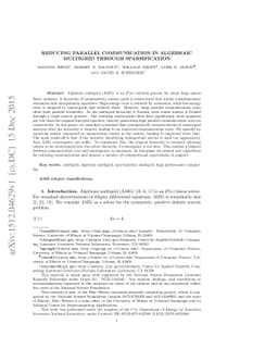 Reducing Parallel Communication in Algebraic Multigrid through
  Sparsification