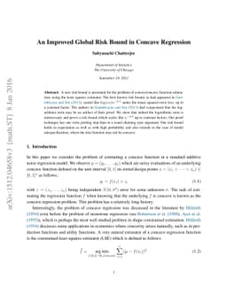 An Improved Global Risk Bound in Concave Regression