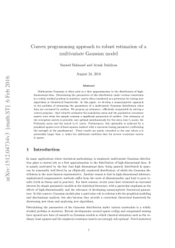 Convex programming approach to robust estimation of a multivariate
  Gaussian model