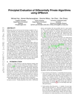 Principled Evaluation of Differentially Private Algorithms using DPBench