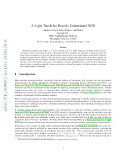 A Light Touch for Heavily Constrained SGD