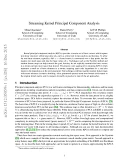 Streaming Kernel Principal Component Analysis