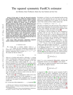 The squared symmetric FastICA estimator
