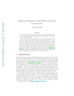 Summary Statistics in Approximate Bayesian Computation