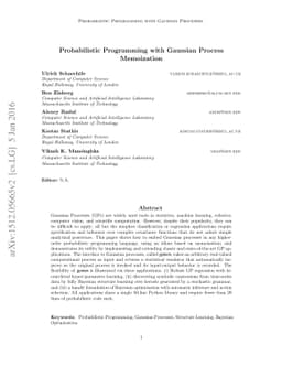 Probabilistic Programming with Gaussian Process Memoization
