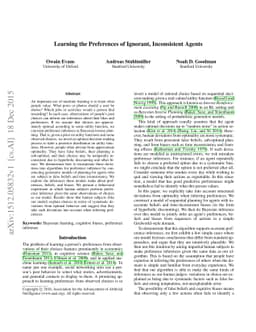 Learning the Preferences of Ignorant, Inconsistent Agents
