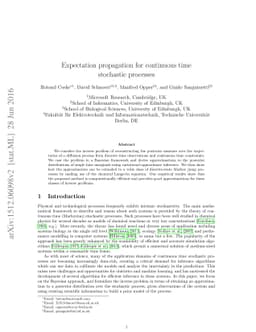 Expectation propagation for continuous time stochastic processes
