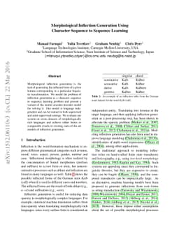 Morphological Inflection Generation Using Character Sequence to Sequence
  Learning