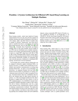 Poseidon: A System Architecture for Efficient GPU-based Deep Learning on
  Multiple Machines