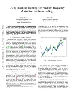 Using machine learning for medium frequency derivative portfolio trading