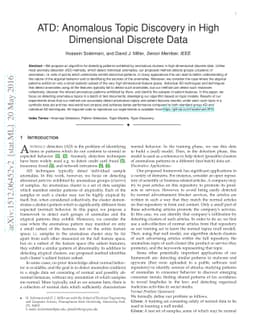 ATD: Anomalous Topic Discovery in High Dimensional Discrete Data