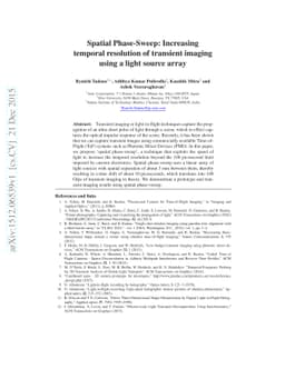 Spatial Phase-Sweep: Increasing temporal resolution of transient imaging
  using a light source array