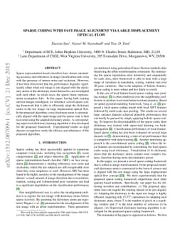 Sparse Coding with Fast Image Alignment via Large Displacement Optical
  Flow