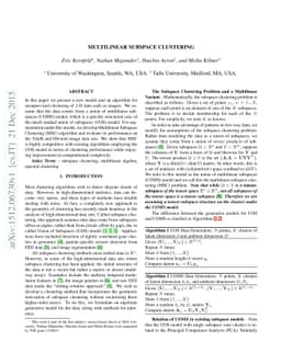 Multilinear Subspace Clustering
