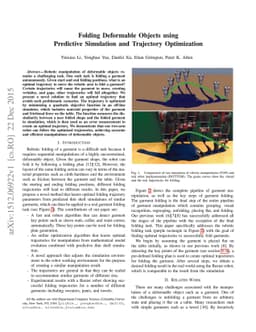 Folding Deformable Objects using Predictive Simulation and Trajectory
  Optimization