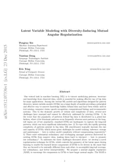 Latent Variable Modeling with Diversity-Inducing Mutual Angular
  Regularization