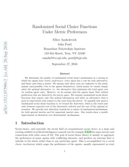 Randomized Social Choice Functions Under Metric Preferences