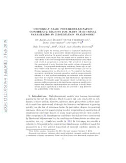 Uniformly Valid Post-Regularization Confidence Regions for Many
  Functional Parameters in Z-Estimation Framework