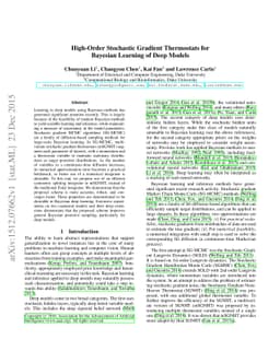 High-Order Stochastic Gradient Thermostats for Bayesian Learning of Deep
  Models