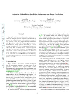 Adaptive Object Detection Using Adjacency and Zoom Prediction
