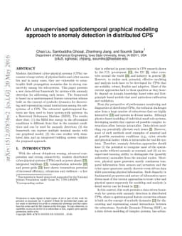 An unsupervised spatiotemporal graphical modeling approach to anomaly
  detection in distributed CPS