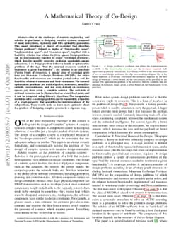 A Mathematical Theory of Co-Design