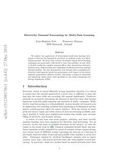 Electricity Demand Forecasting by Multi-Task Learning