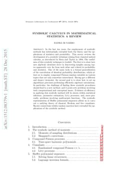 Symbolic Calculus in Mathematical Statistics: A Review