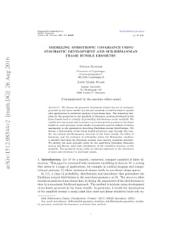 Modelling Anisotropic Covariance using Stochastic Development and
  Sub-Riemannian Frame Bundle Geometry