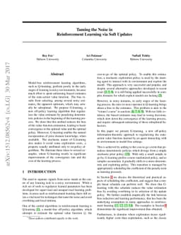 Taming the Noise in Reinforcement Learning via Soft Updates