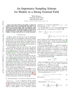 An Importance Sampling Scheme for Models in a Strong External Field