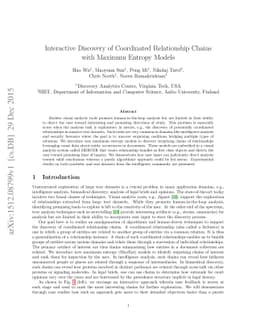 Interactive Discovery of Coordinated Relationship Chains with Maximum
  Entropy Models