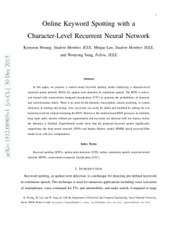 Online Keyword Spotting with a Character-Level Recurrent Neural Network