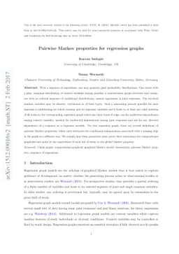 Pairwise Markov properties for regression graphs