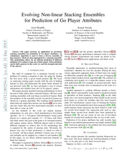 Evolving Non-linear Stacking Ensembles for Prediction of Go Player
  Attributes