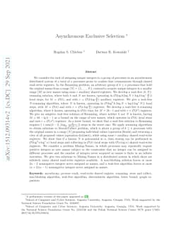 Asynchronous Exclusive Selection