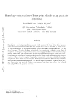 Homology Computation of Large Point Clouds using Quantum Annealing