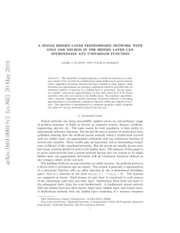 A single hidden layer feedforward network with only one neuron in the
  hidden layer can approximate any univariate function