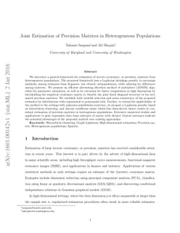 Joint Estimation of Precision Matrices in Heterogeneous Populations
