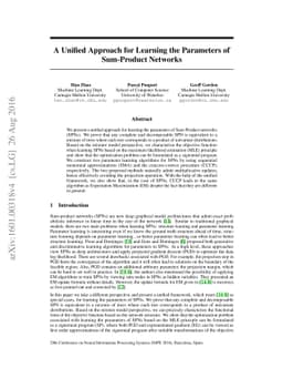 A Unified Approach for Learning the Parameters of Sum-Product Networks