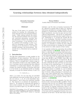 Learning relationships between data obtained independently