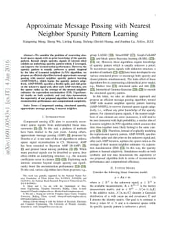 Approximate Message Passing with Nearest Neighbor Sparsity Pattern
  Learning