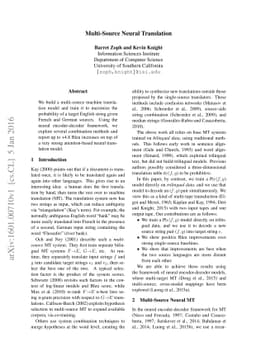 Multi-Source Neural Translation