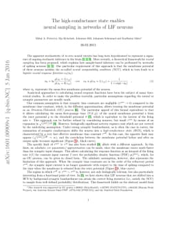 The high-conductance state enables neural sampling in networks of LIF
  neurons