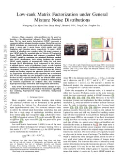 Low-rank Matrix Factorization under General Mixture Noise Distributions