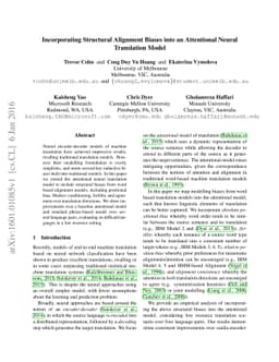 Incorporating Structural Alignment Biases into an Attentional Neural
  Translation Model