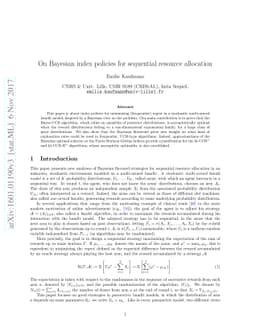 On Bayesian index policies for sequential resource allocation