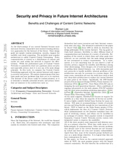 Security and Privacy in Future Internet Architectures - Benefits and
  Challenges of Content Centric Networks